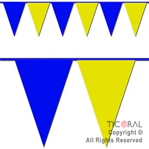 BANDERIN PLASTICO CHICO AZUL Y AMARILLO X 2 MTS x 1